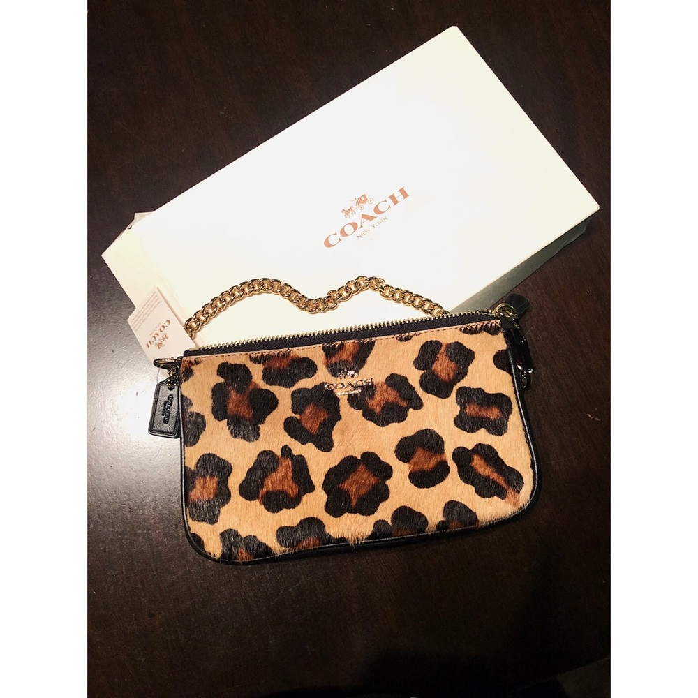 NWT Coach Haircalf Leopard Purse